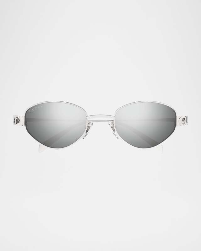 Block Bending 47mm Oval Metal Sunglasses